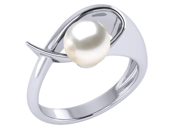 Anglefish a Japanese Akoya Cultured Pearl Ring