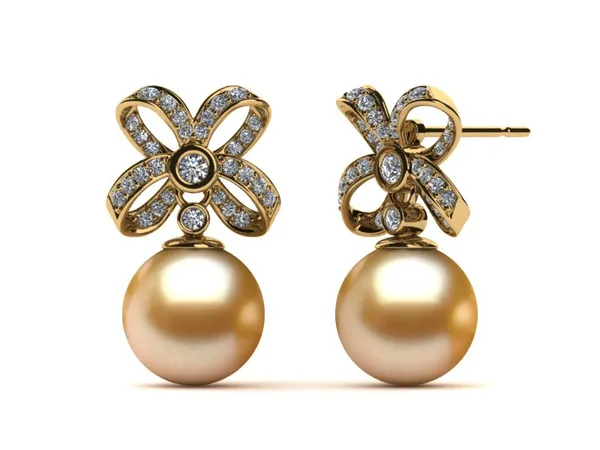 Golden South Sea Pearl Emperor Earring