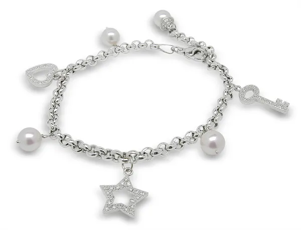 Pearl & Diamond Bracelet - Love Charms I -$675