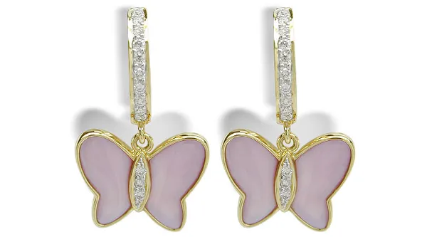 SOLD - Butterfly a Mother of Pearl Earrings
