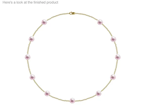 7 x 7.5mm AA Quality Japanese Akoya Cultured Pearl Tin Cup Necklace