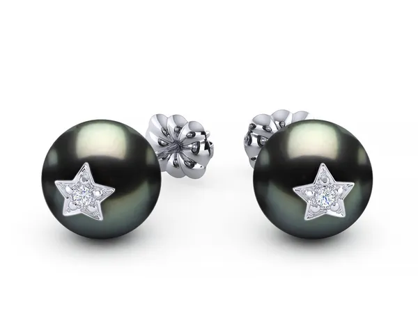 Tahitian Pearl Diamond & Star Studded Emoji Earring