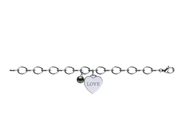 Tahitian Pearl Heart Love Bracelet