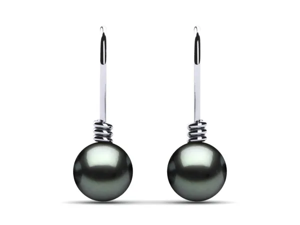 Tahitian Pearl Twisted Shepherd Hook Earring