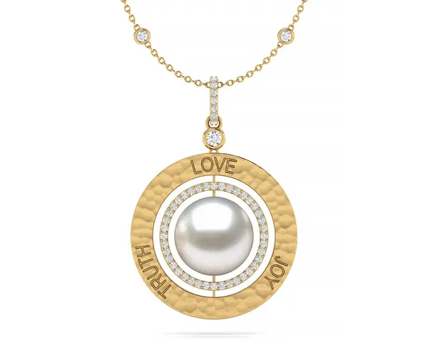 South Sea Pearl Love Truth Joy Amulet Necklace