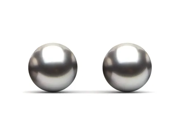 7.0 mm TRUE AAA Black Grey Freshwater Round Pearl Stud Earrings