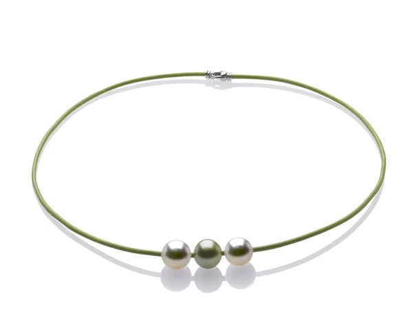 Triple Pearl and Cord Necklace