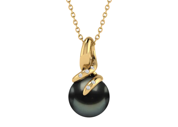 Orabella a Black Tahitian Cultured Pearl Pendant