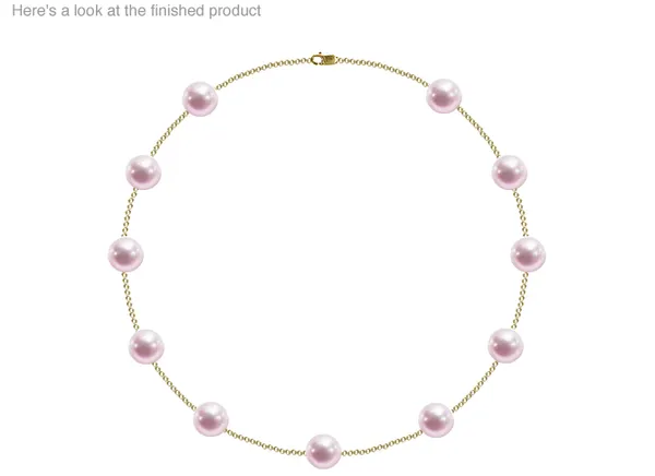 9.5 x 10mm AA Quality Japanese Akoya Cultured Pearl Tin Cup Necklace