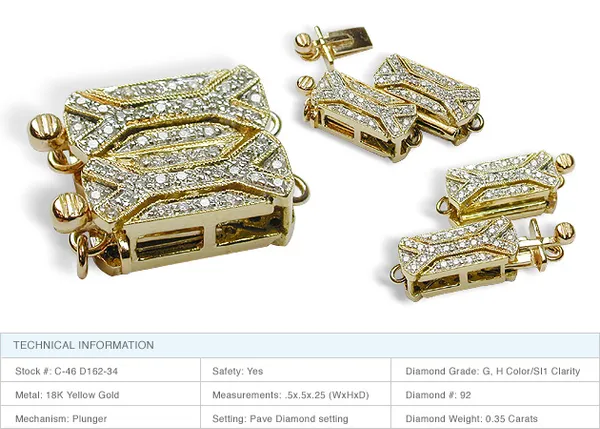Double X 18K Yellow Gold Clasp