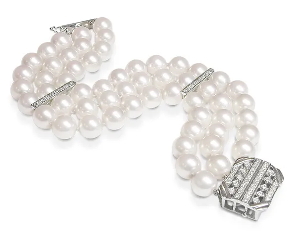 Penelope a Japanese Akoya Triple Strand Pearl Bracelet