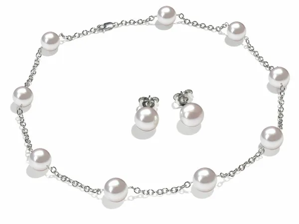 11 X 11.5mm White South Sea Cultured Pearl Tin Cup Necklace