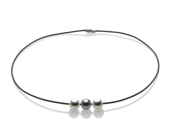 Triple Pearl and Cord Necklace