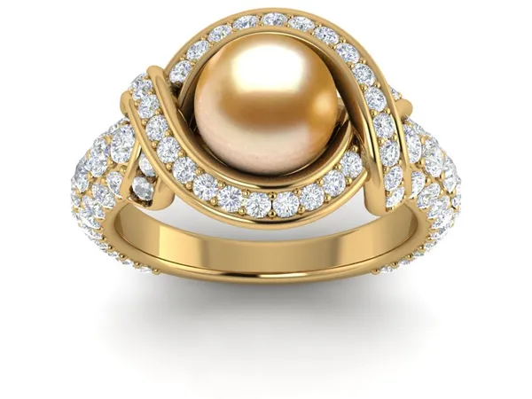 Golden Pearl Grand Flow Ring