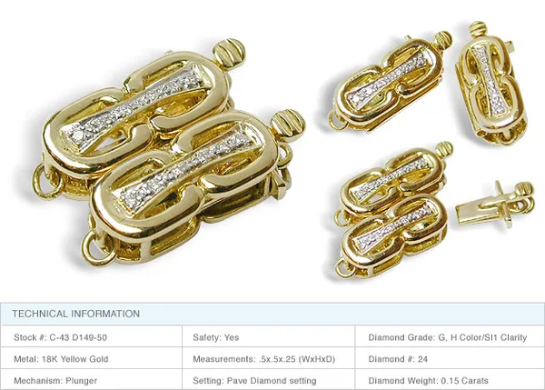 Double Eights 18K Yellow Gold Clasp