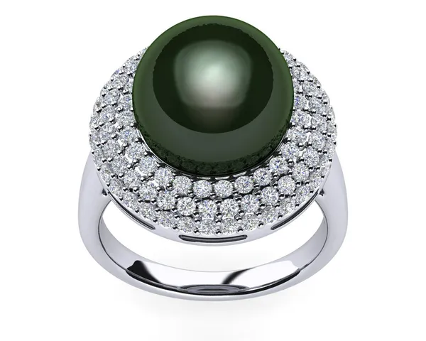Bernette a Black Tahitian South Sea Cultured Pearl Ring