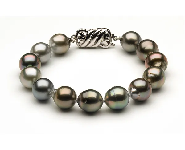 10 to 11mm Tahitian Pearl Bracelet Multicolor Baroque