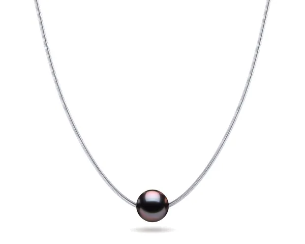 Tahitian Aubergine Pearl On Snake Chain