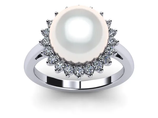 White South Sea Pearl Grand Sunflower Ring