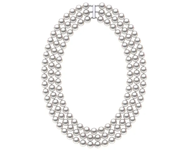 9 x 9.5mm Triple Strand Akoya Pearl Necklace