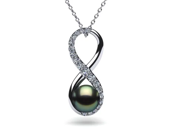 Tahitian Pearl Diamond Infinity Necklace
