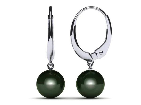 Tahitian Pearl Earring Oval Style Lever Back