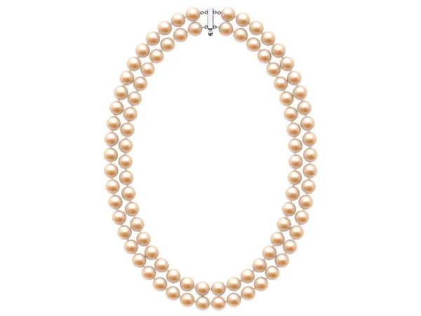 8 x 9mm Peach Freshwater Double Strand Pearl Choker