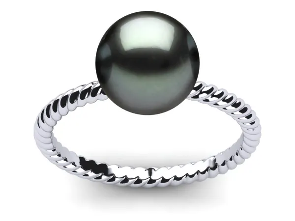 Tahitian Pearl Twisted Shank Ring