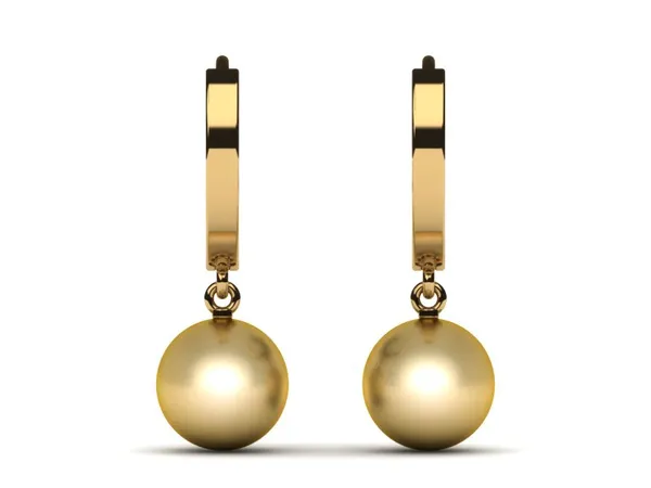 Golden Pearl Earring Heart Hoop