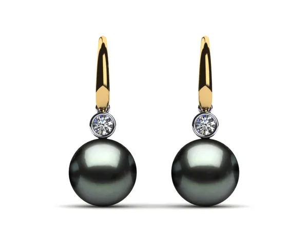 Tahitian Pearl Dolphin Diamond Earring
