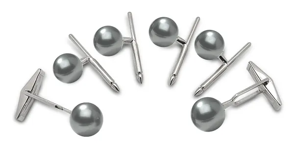 Cuff Links - Grey Tahitian Cultured Pearl - 14K Gold