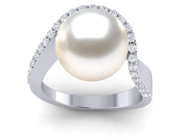 White South Sea Ocean Wave Ring