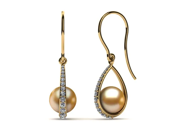 Golden Pearl Morning Dew Earring