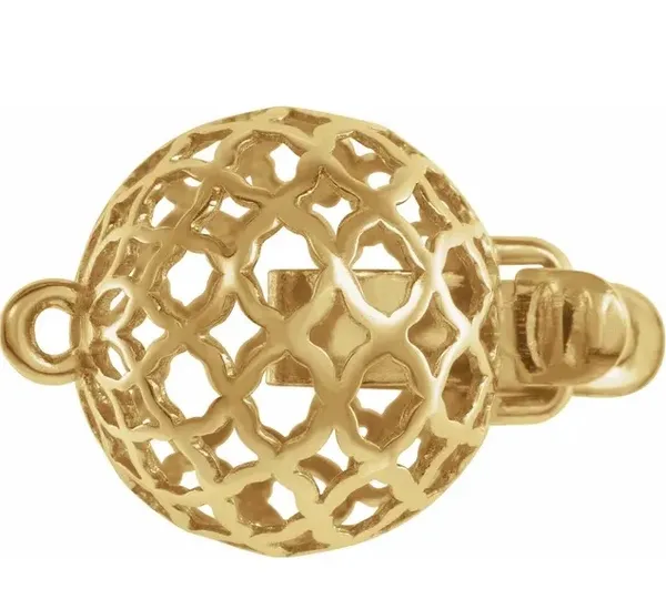 14K Gold Pattern Clasp 10mm
