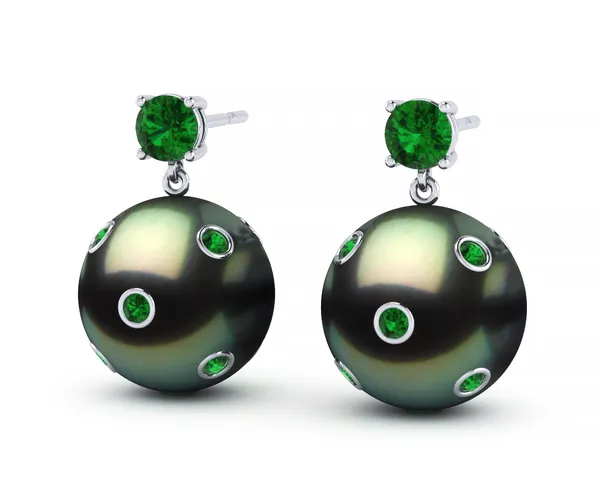 Tahitian Pearl Starry Night Dangle Earring