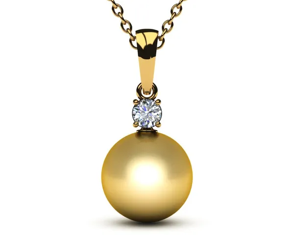 10mm Golden South Sea Pearl Pendant with .25 carat diamond (G, VS)