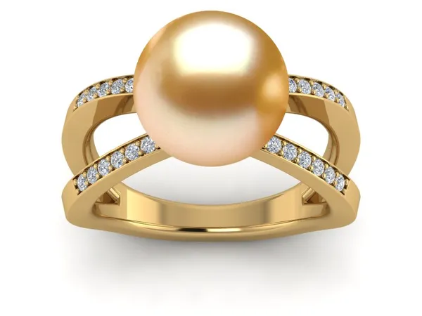 Golden South Sea Pearl Duplex Pearl Ring
