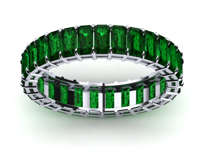 Emerald Cut White Gold Emerald Ring