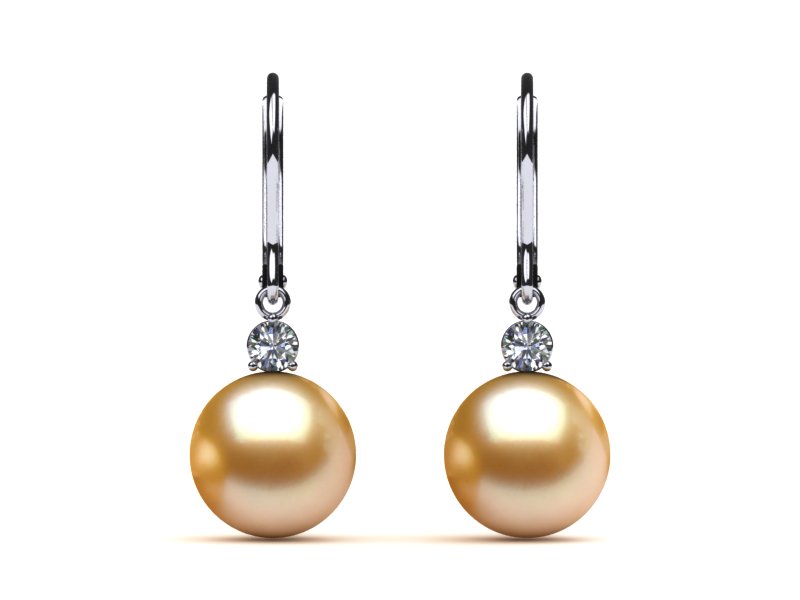 Golden Pearl & Diamond Nora Earring