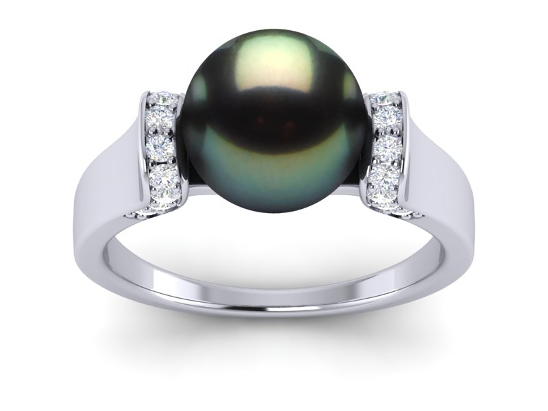Tahitian Pearl Gemstone Tension Ring