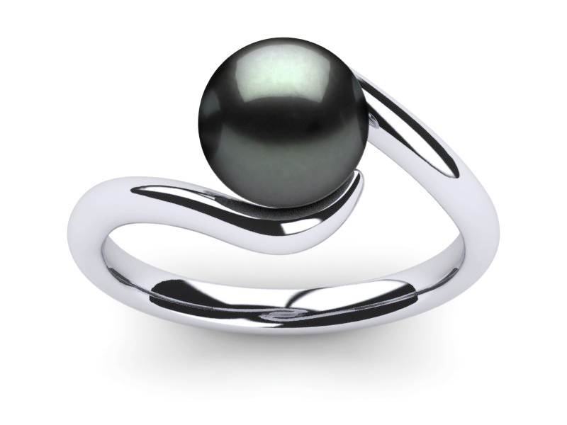 Tahitian Pearl Shiny Swirl Ring