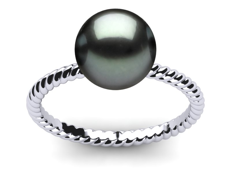 Tahitian Pearl Twisted Shank Ring