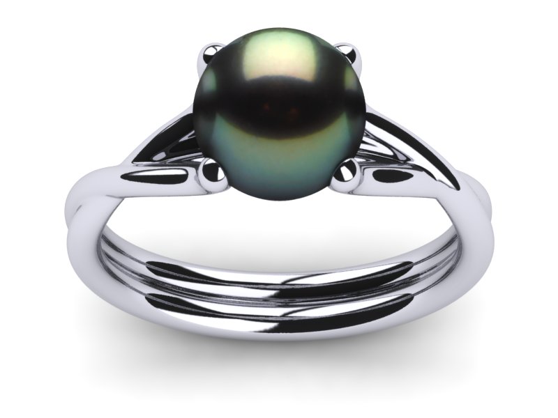 Tahitian Pearl Twisted Style Ring