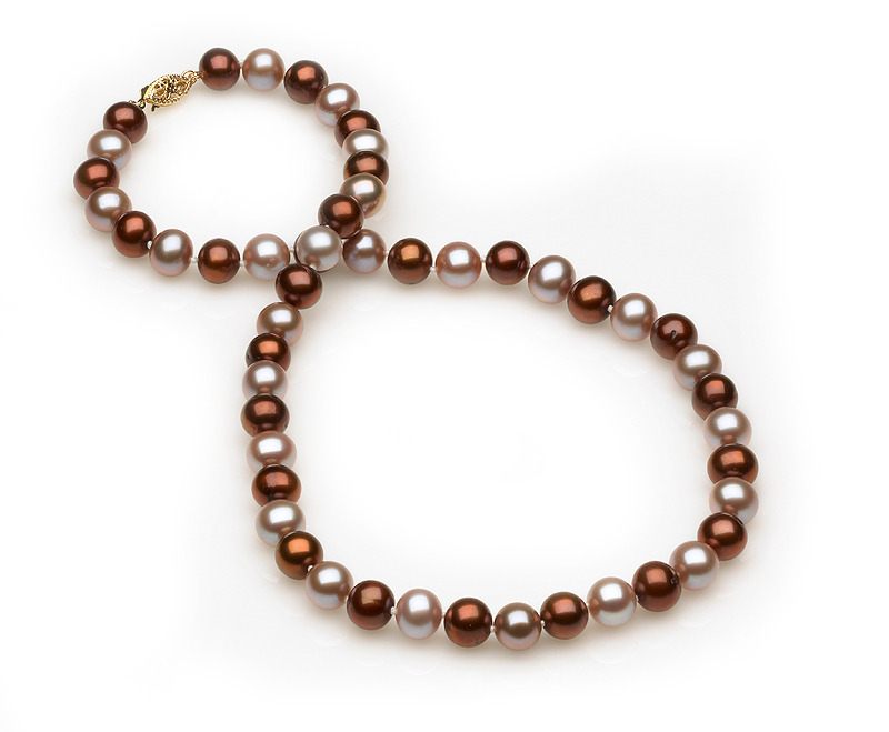 6mm Mocha Lavendar Pearl Necklace