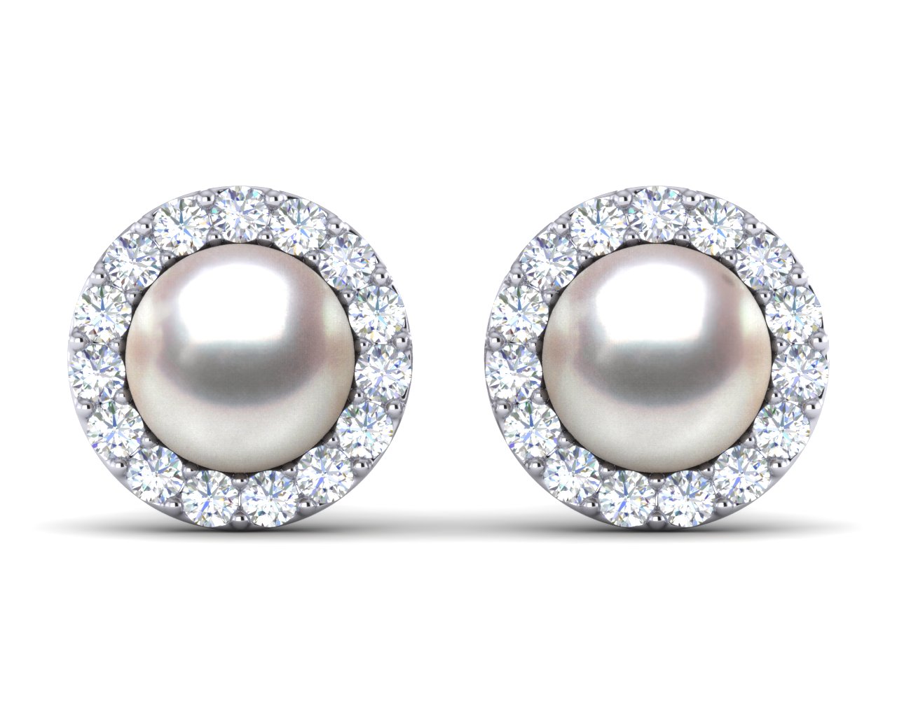 Akoya Pearl Earrings with Removable Halo Jacket
