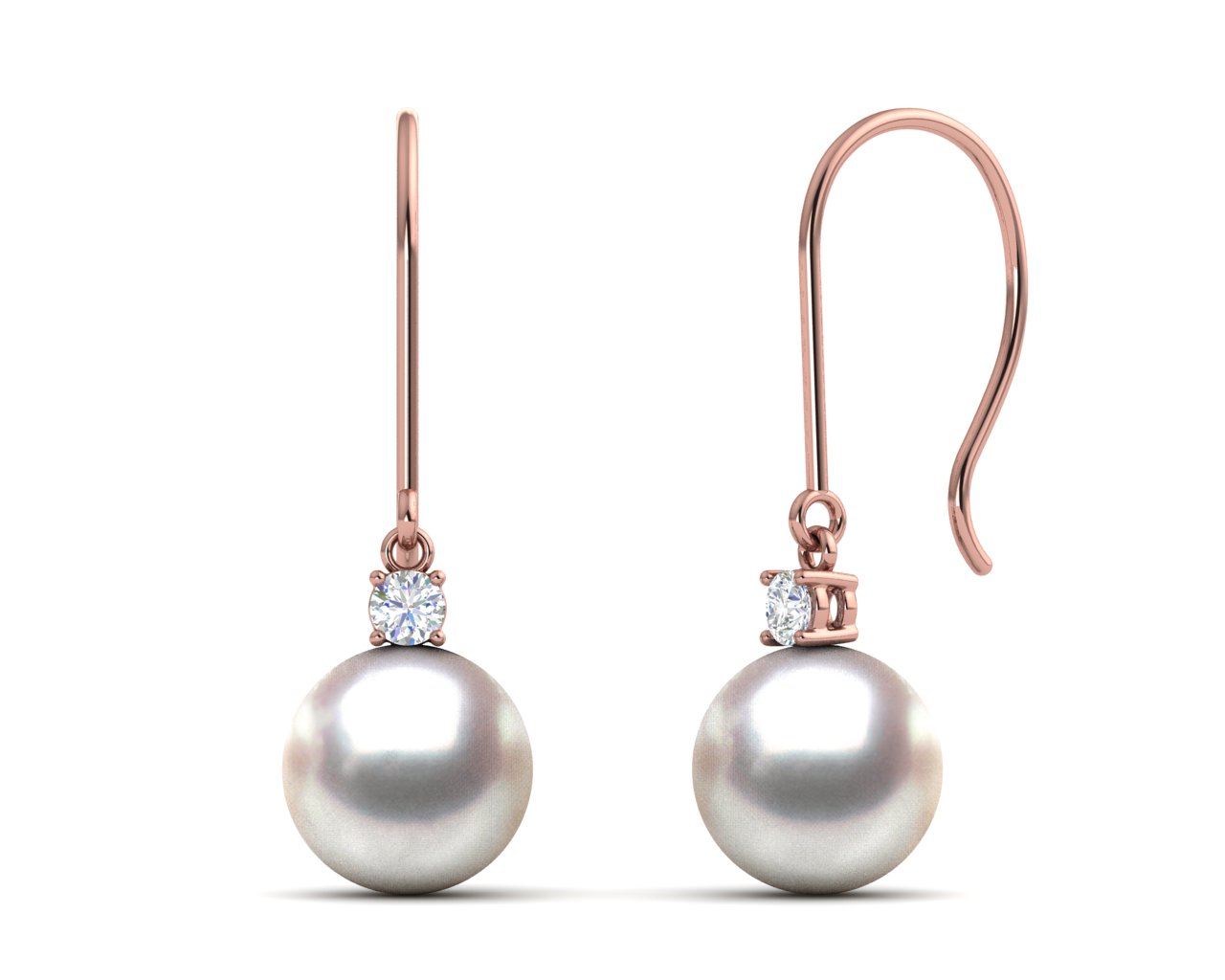 Akoya Rose Gold Novia Pearl Earring