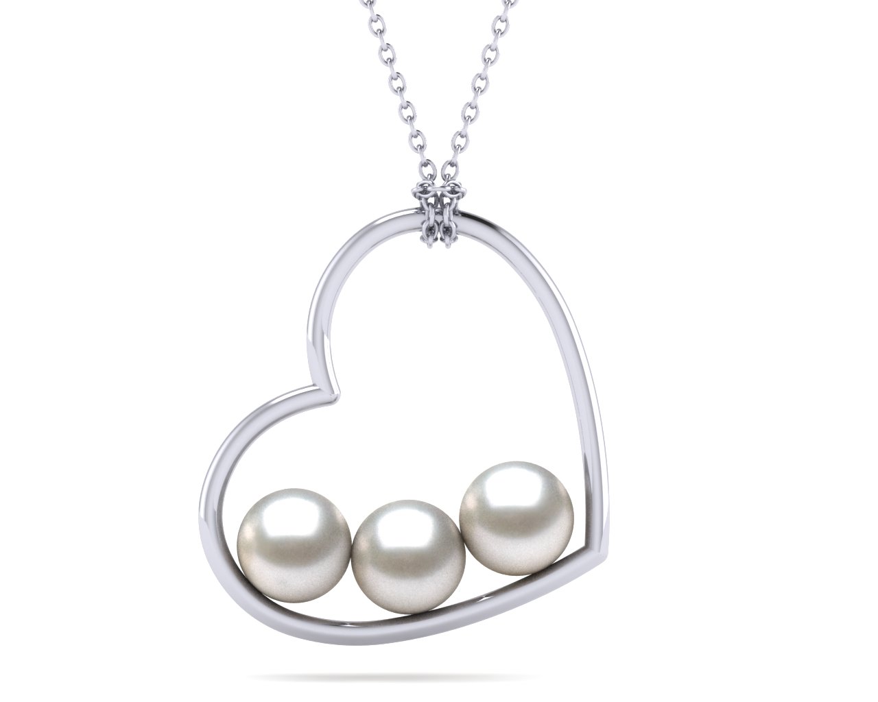 Akoya Pearl Open Heart Pendant