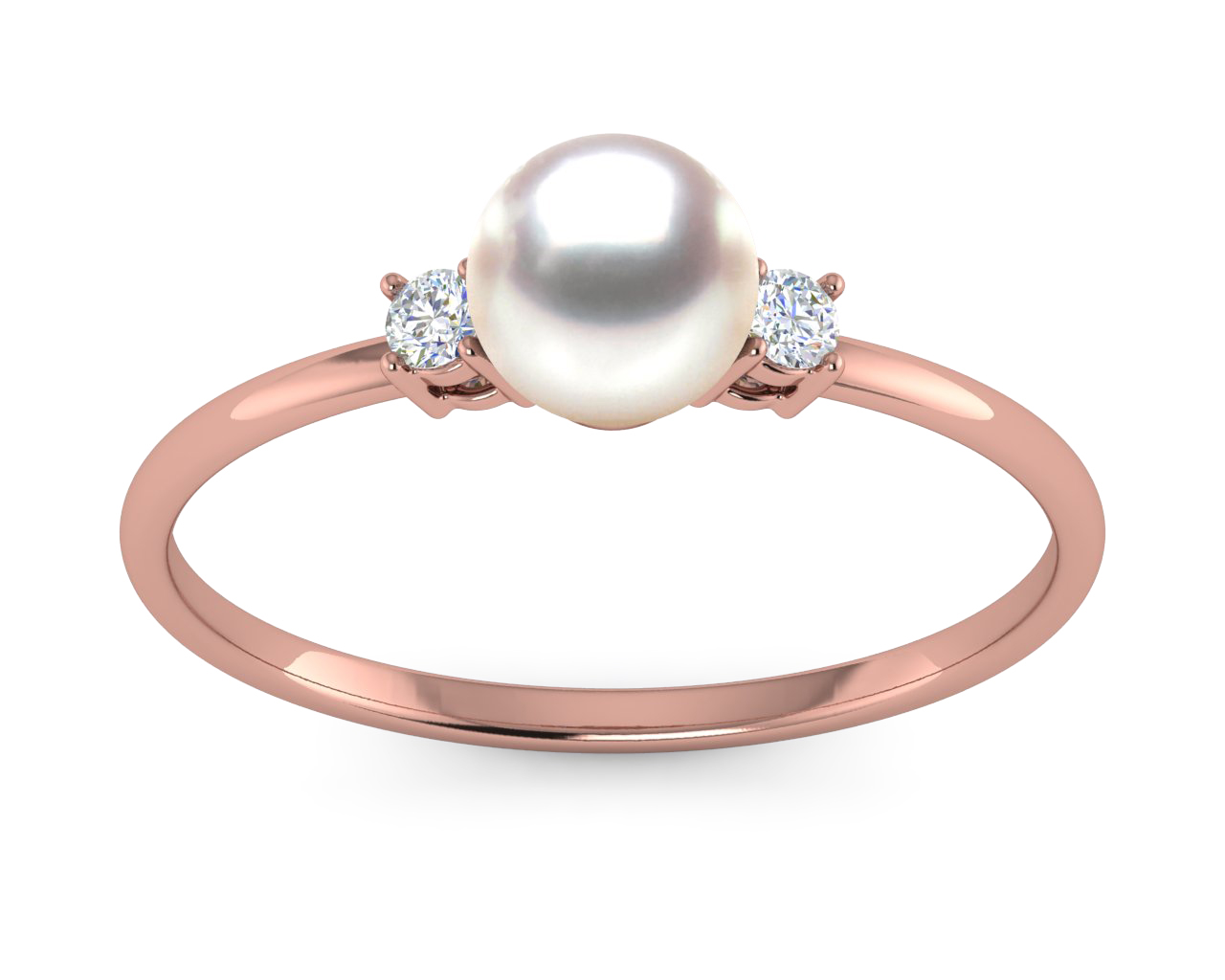 Petite Grace Rose Akoya Pearl Ring