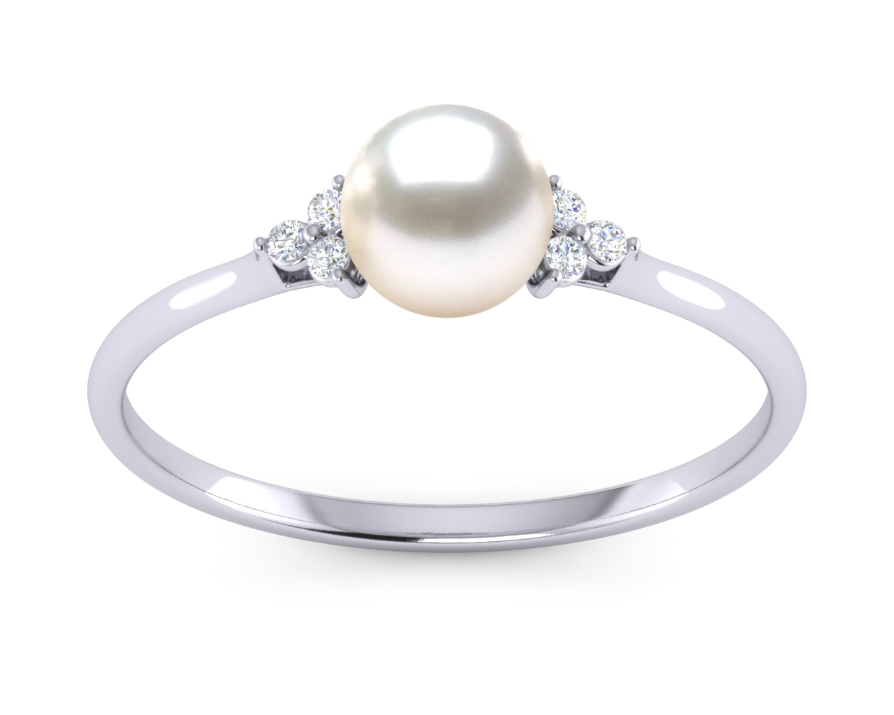Petite Princess White Akoya Pearl Ring