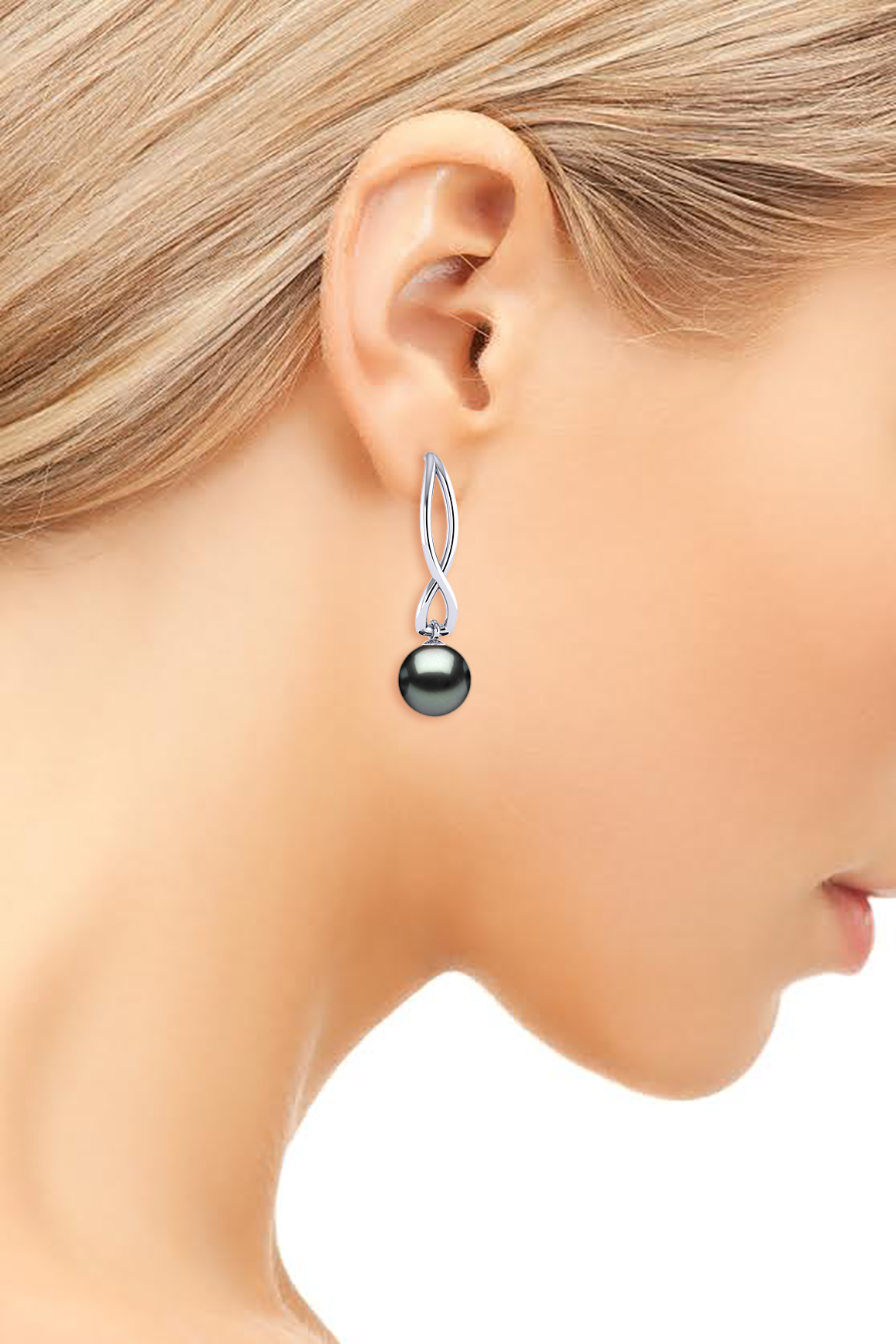 Tahitian Pearl Crisscross Earrings - 8 to 15 mm Pearls